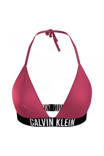 Calvin Klein Triangle Bikini Top  RP Intense Power KW0KW01967-XI1, Γυναικείο Μαγιό Τοπ με λογότυπο,  PINK FLASH